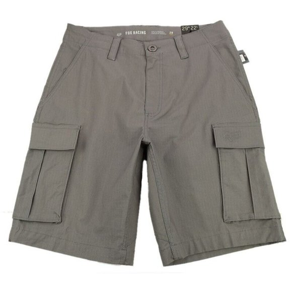 FOX RACING Mens Pewter Gray SLAMBOZO 2.0 Cotton Stretch Cargo Shorts 29 NWT - Picture 1 of 3